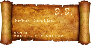 Duffek Dorottya névjegykártya
